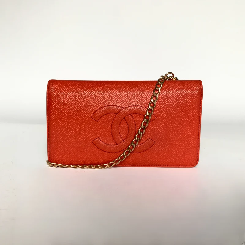 Chanel Geldbörse groß Kaviarleder