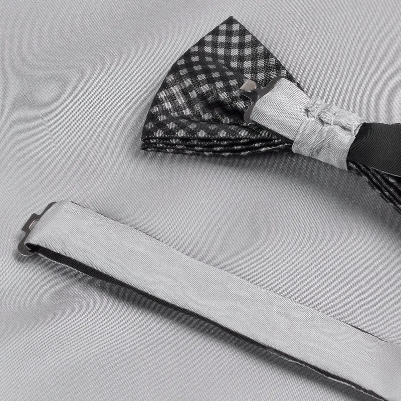 SCIPIO grey karo – Fliege & Einstecktuch Set aus Seide
