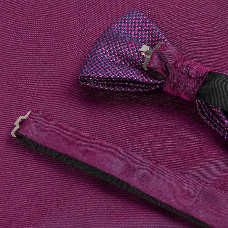 SILVESTRO pink minimal – Fliege & Einstecktuch Set aus Seide