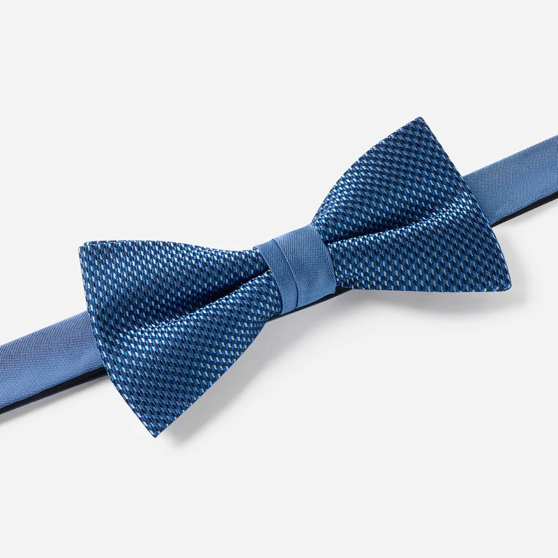 SILVESTRO navy minimal – Fliege & Einstecktuch Set aus Seide