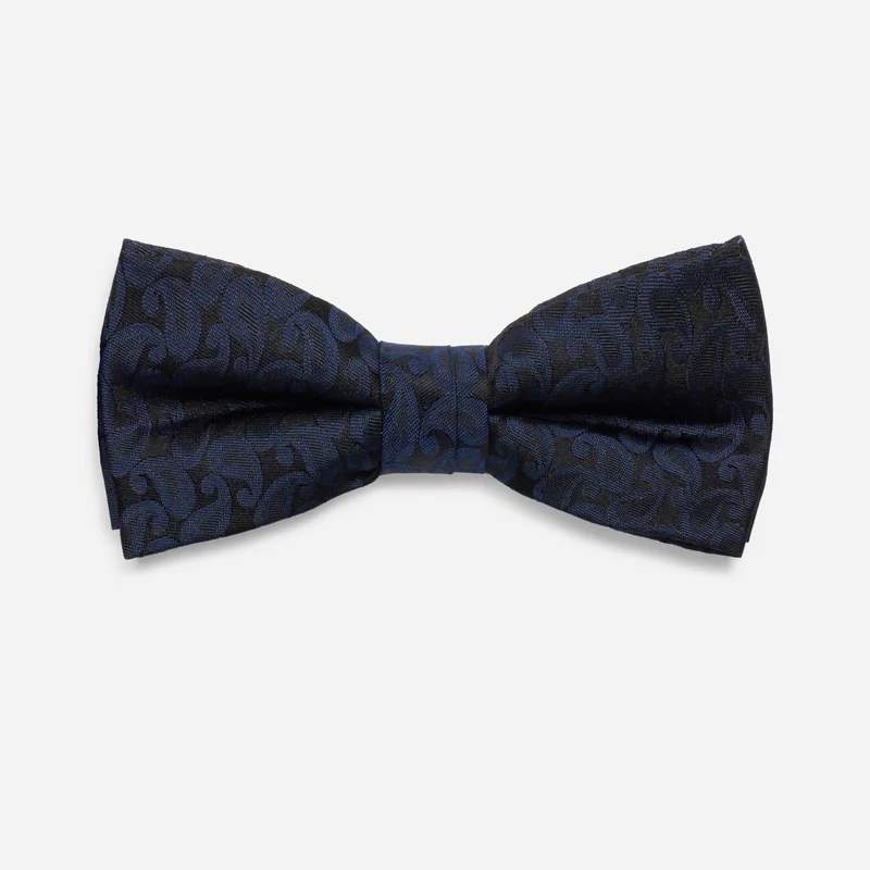 FAUSTO navy paisley – Seidenfliege im Paisley-Dessin