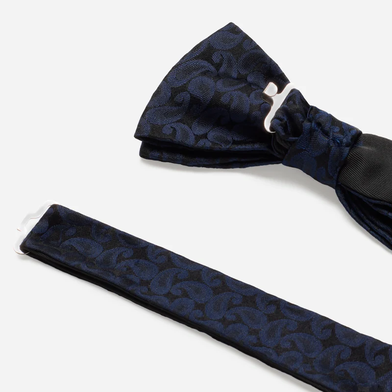 FAUSTO navy paisley – Seidenfliege im Paisley-Dessin