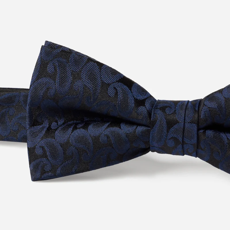 FAUSTO navy paisley – Seidenfliege im Paisley-Dessin