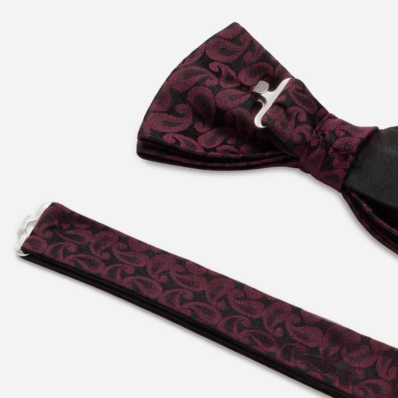 FAUSTO bordeaux paisley – Seidenfliege im Paisley-Dessin