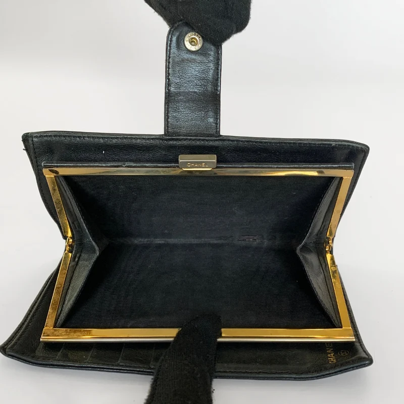 Chanel Caviar CC French Long Wallet in Schwarz