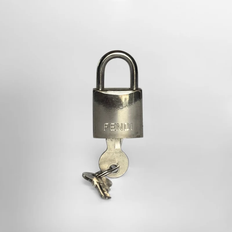 Fendi Schloss mit Schlüssel Silber Metall