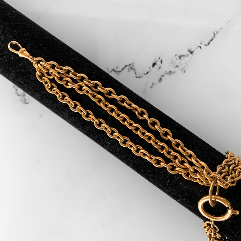 Chanel Taschenanhänger-Halskette vergoldet