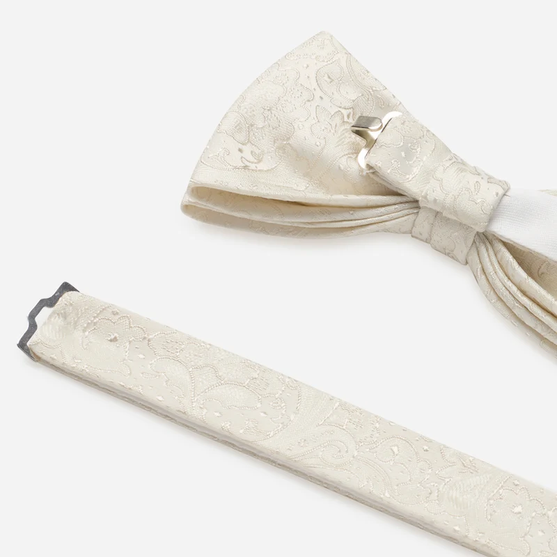 FIORENZO champagner paisley – Fliege aus Viskose im Paisley-Dessin