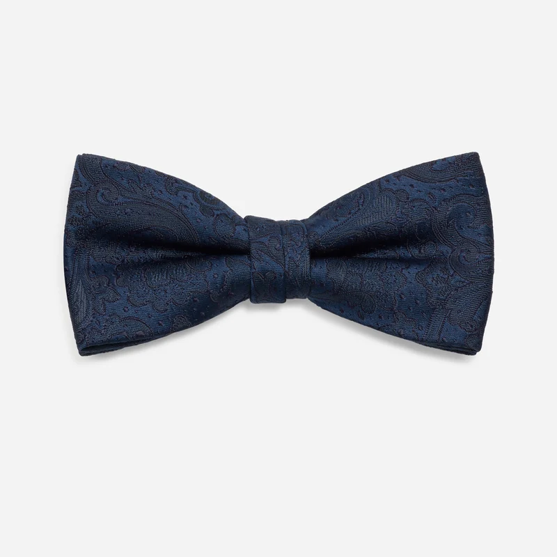 FIORENZO navy paisley – Fliege aus Viskose im Paisley-Dessin