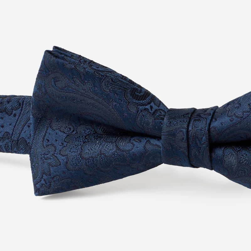FIORENZO navy paisley – Fliege aus Viskose im Paisley-Dessin