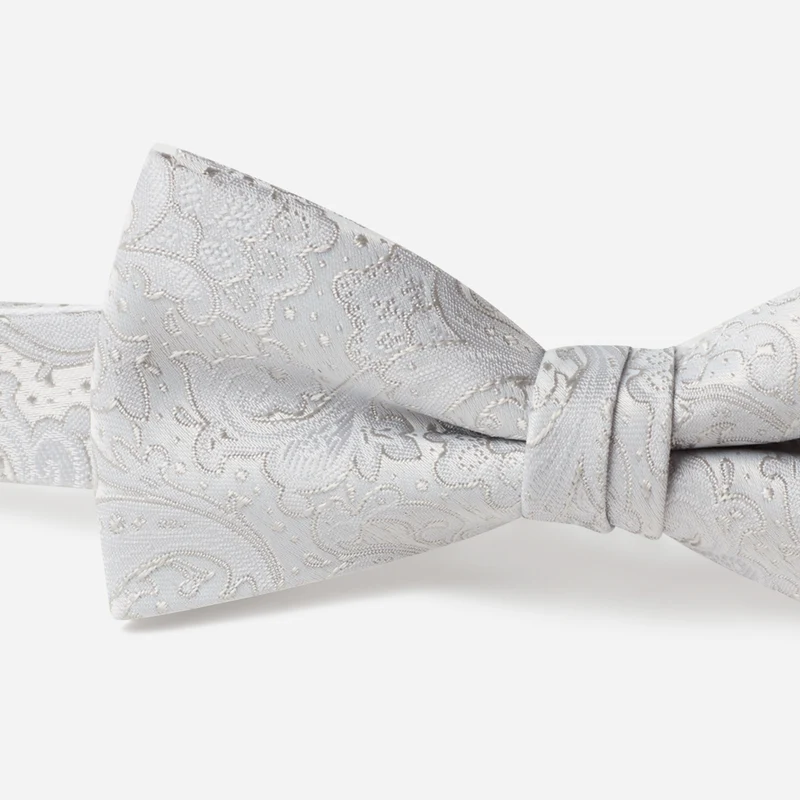 FIORENZO silver paisley – Fliege aus Viskose im Paisley-Dessin