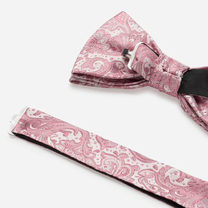 FABIO bright red paisley – Seidenfliege im Paisley-Dessin