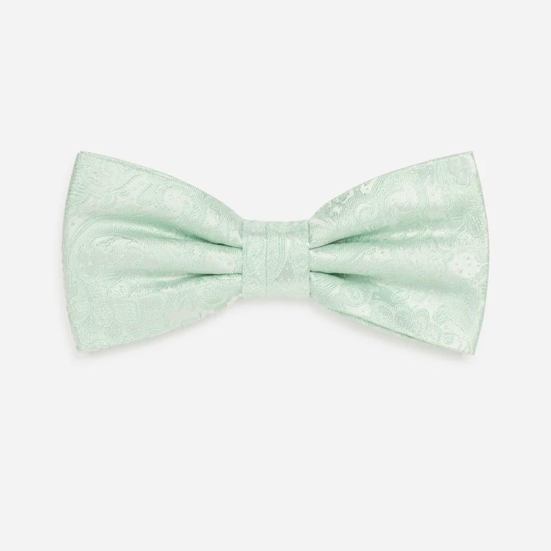 FABIO mint paisley – Seidenfliege im Paisley-Dessin