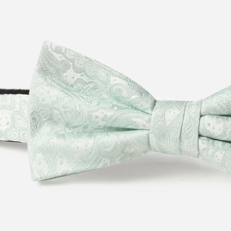 FABIO mint paisley – Seidenfliege im Paisley-Dessin