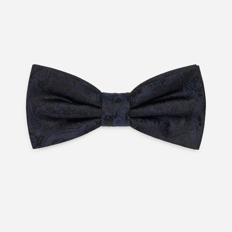 FLAVIO navy paisley – Seidenfliege im Paisley-Dessin