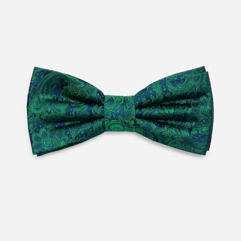 FLAVIO green paisley – Seidenfliege im Paisley-Dessin