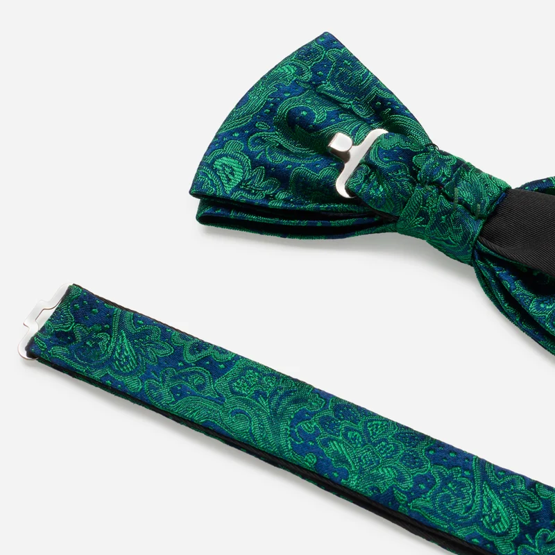 FLAVIO green paisley – Seidenfliege im Paisley-Dessin