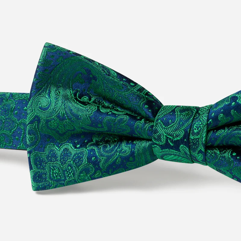 FLAVIO green paisley – Seidenfliege im Paisley-Dessin