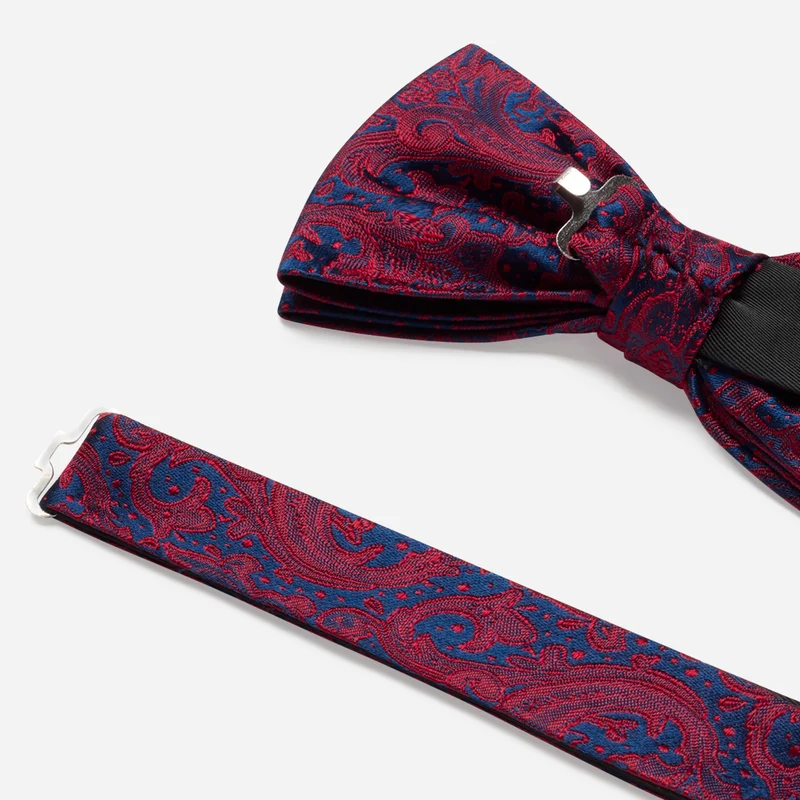 FLAVIO red paisley – Seidenfliege im Paisley-Dessin