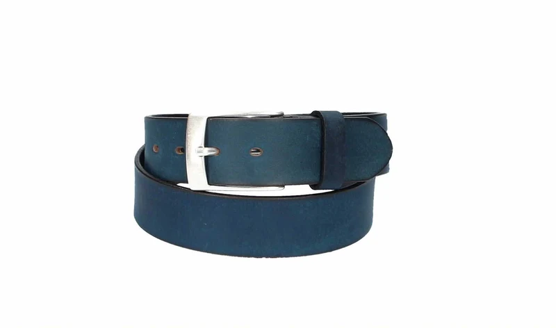 Leder Bazlen Gürtel blau