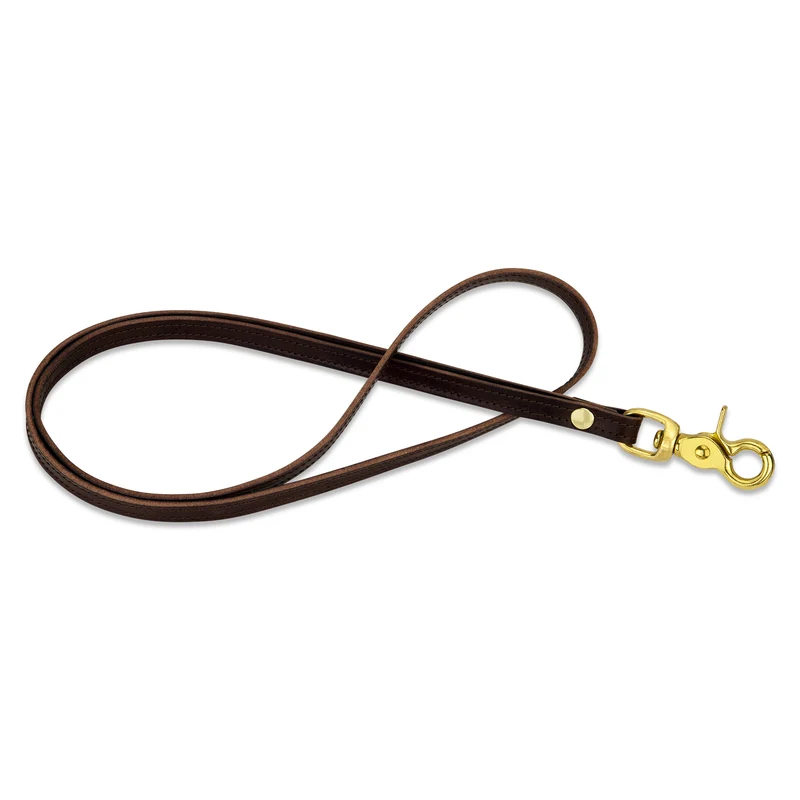 Leder-Lanyard „SARA“ in Gipsy Leder Braun mit Messing Karabiner