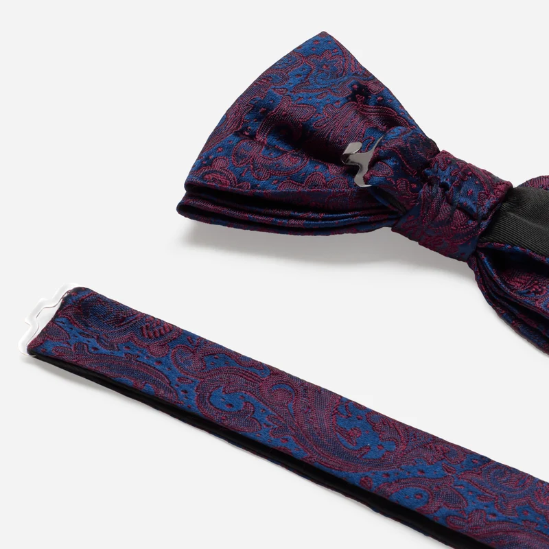 FLAVIO bordeaux paisley – Seidenfliege im Paisley-Dessin