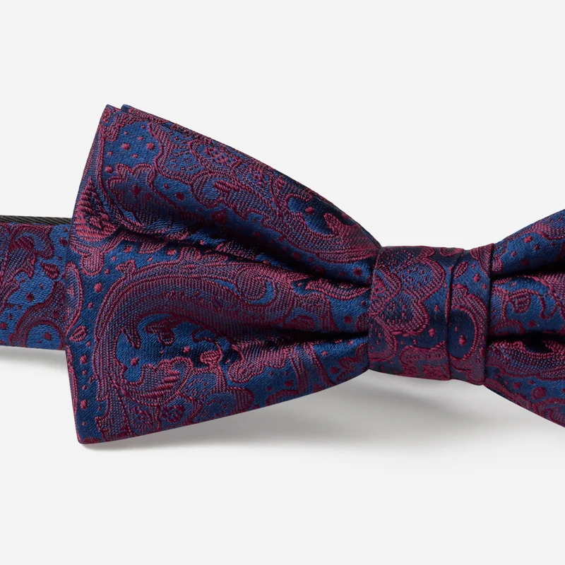 FLAVIO bordeaux paisley – Seidenfliege im Paisley-Dessin