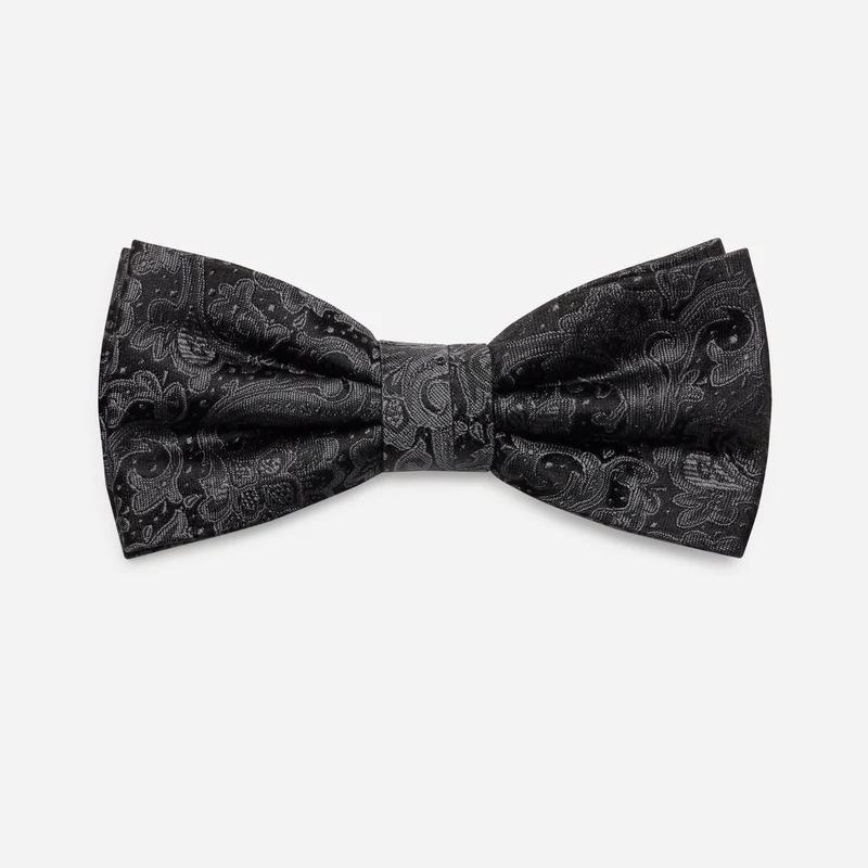 FLAVIO grey paisley – Seidenfliege im Paisley-Dessin