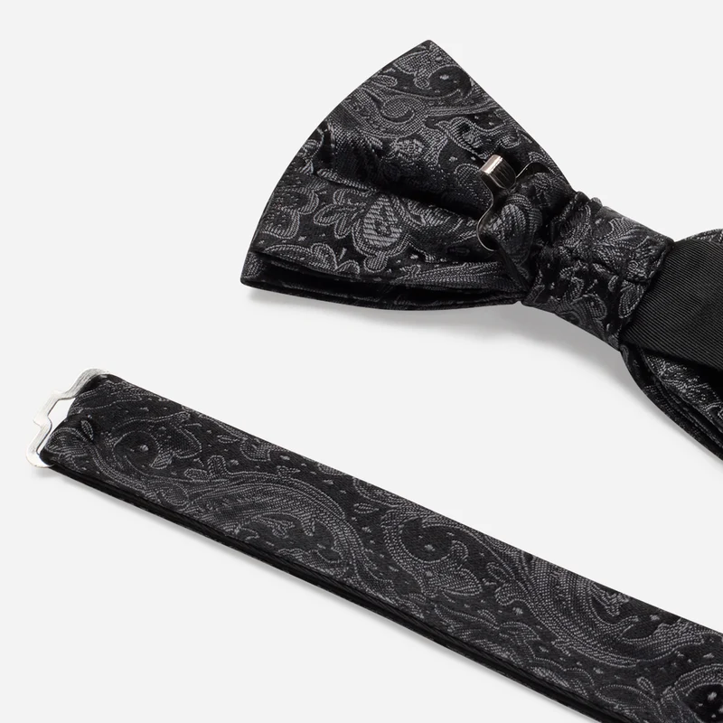 FLAVIO grey paisley – Seidenfliege im Paisley-Dessin