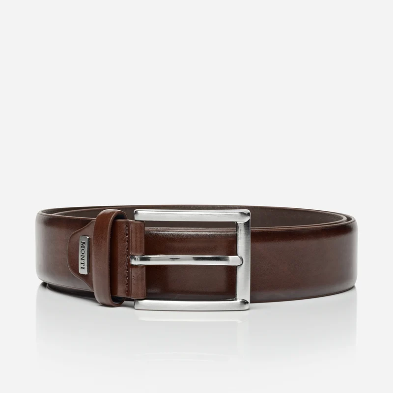 LONDON brown uni – Herren-Anzuggürtel 3,5 cm