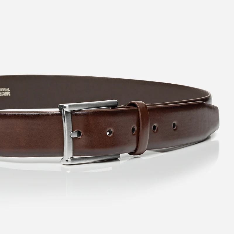 LONDON brown uni – Herren-Anzuggürtel 3,5 cm