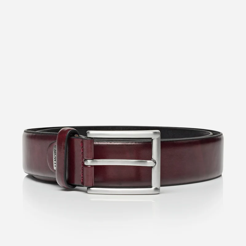 LONDON bordeaux uni – Herren-Anzuggürtel 3,5 cm