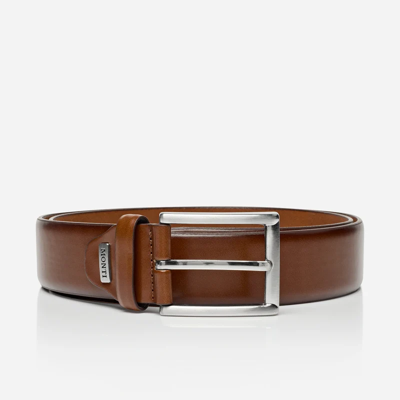 LONDON light brown uni – Herren-Anzuggürtel 3,5 cm