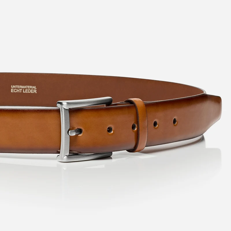 LONDON light cognac – Herren-Anzuggürtel 3,5 cm