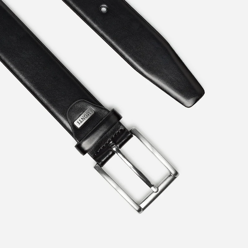LONDON black uni – Herren-Anzuggürtel 3,5 cm