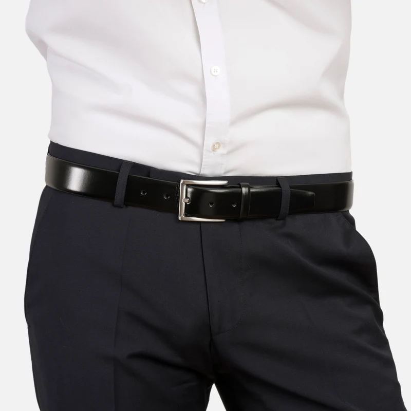 LONDON black uni – Herren-Anzuggürtel 3,5 cm