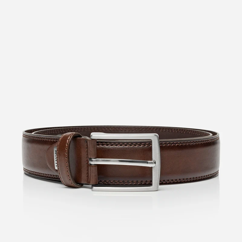 WIEN brown uni – Herren-Anzuggürtel 3,5 cm