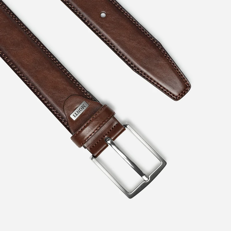 WIEN brown uni – Herren-Anzuggürtel 3,5 cm