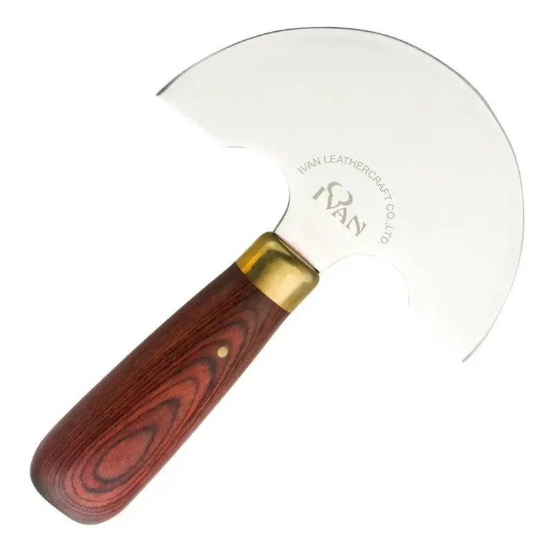 IVAN Leathercraft Edelstahl Halbmondmesser 120mm