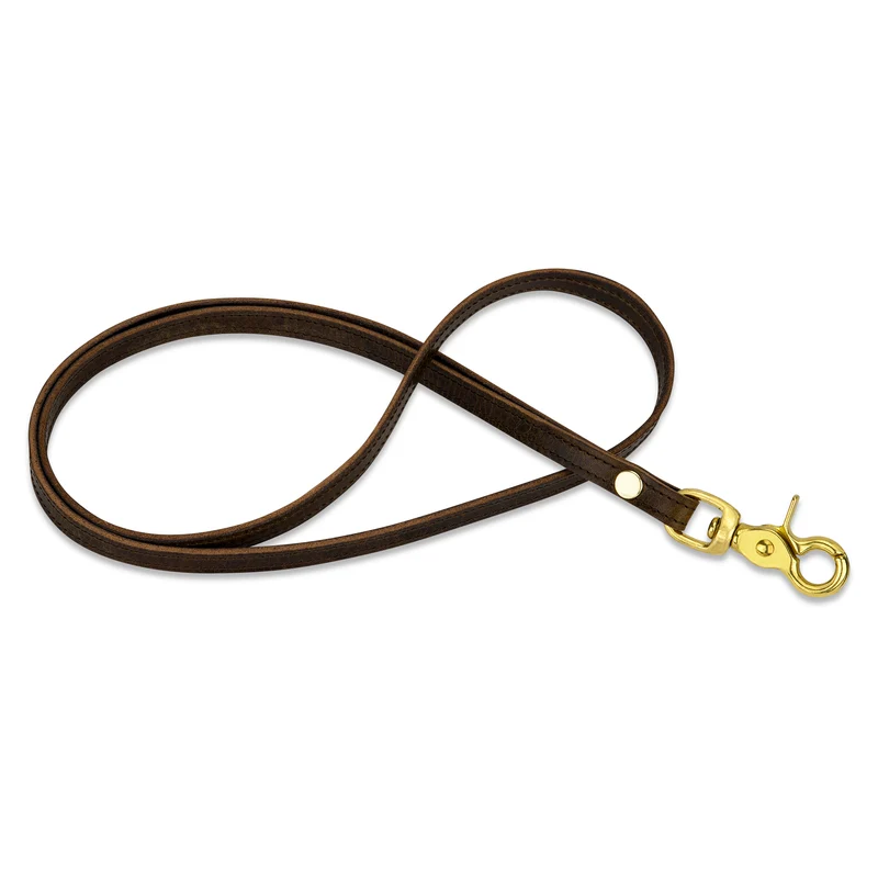 Leder-Lanyard „SARA“ in Gipsy Leder Oliv mit Messing Karabiner