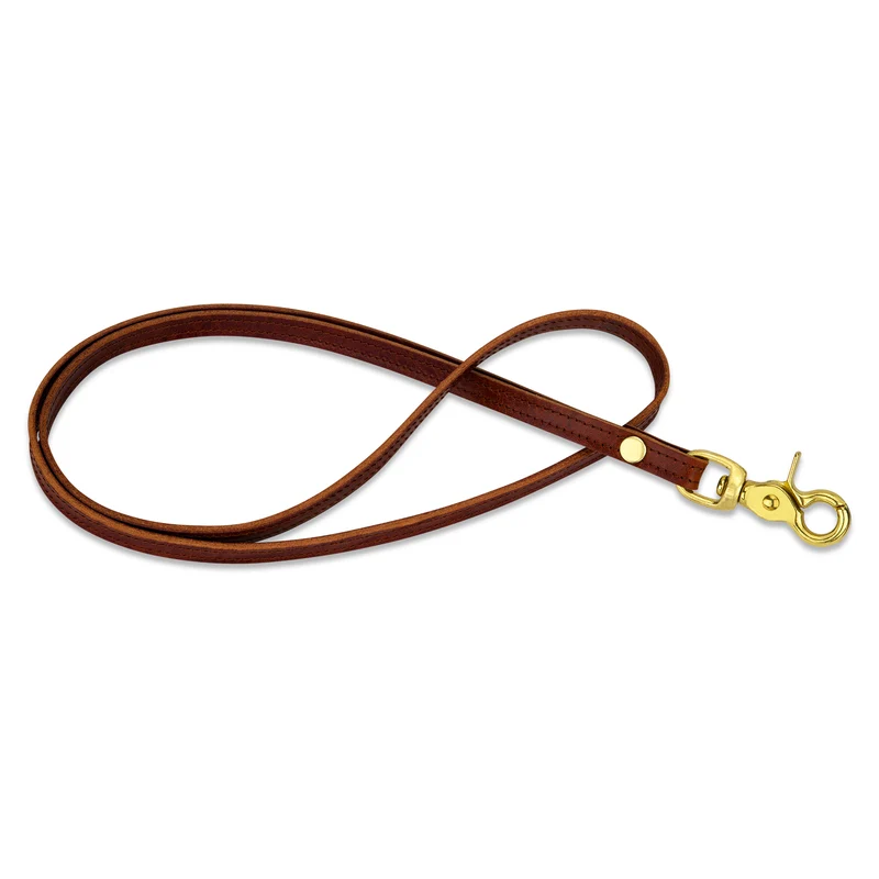 Leder-Lanyard „SARA“ in Gipsy Leder Cognac mit Messing Karabiner