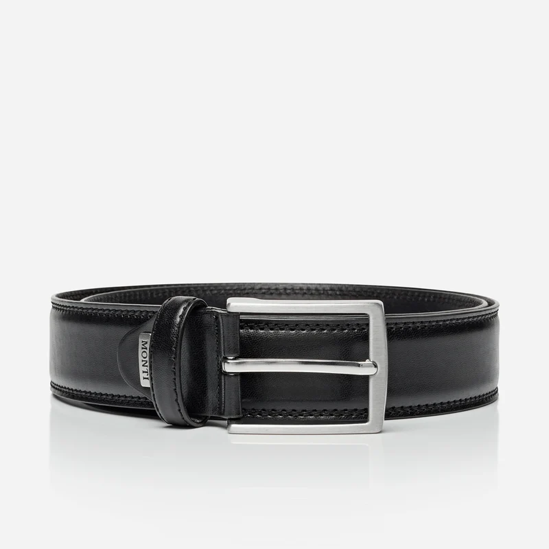 WIEN black uni – Herren-Anzuggürtel 3,5 cm