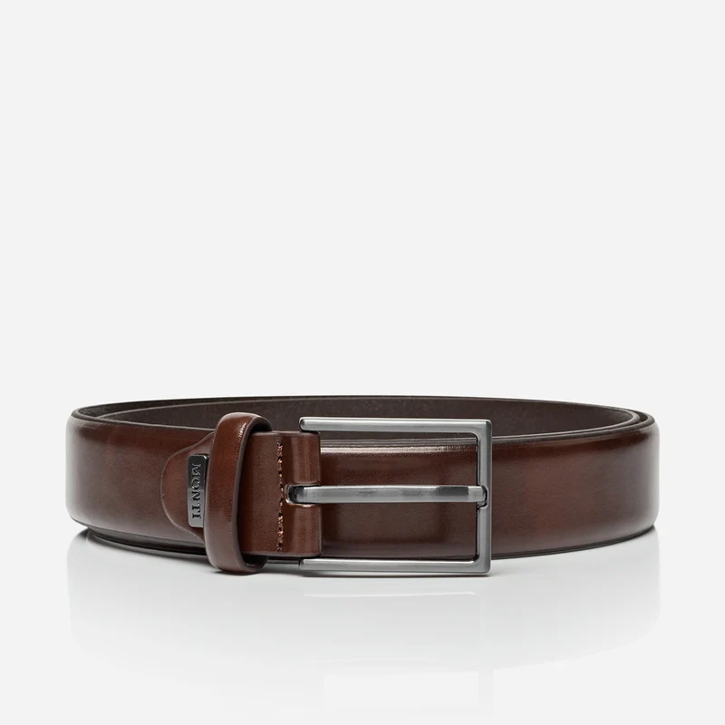 CHICAGO brown uni – Herren-Anzuggürtel 3 cm