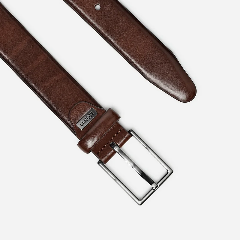 CHICAGO brown uni – Herren-Anzuggürtel 3 cm