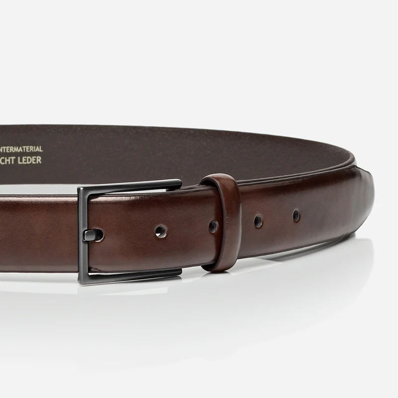 CHICAGO brown uni – Herren-Anzuggürtel 3 cm