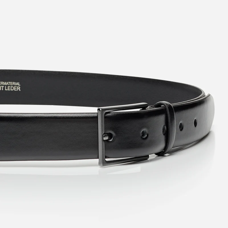 CHICAGO black uni – Herren-Anzuggürtel 3 cm