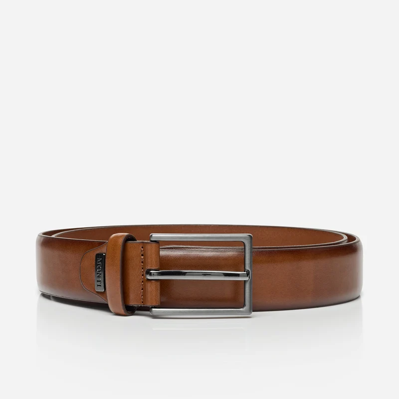 CHICAGO light brown uni – Herren-Anzuggürtel 3 cm