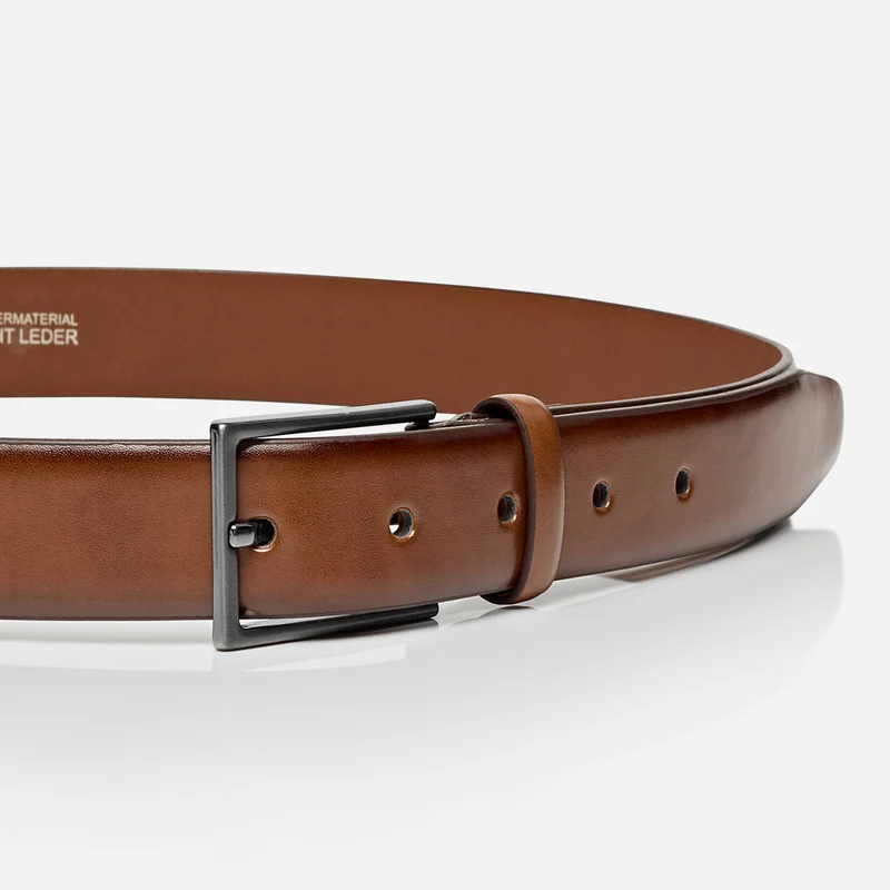 CHICAGO light brown uni – Herren-Anzuggürtel 3 cm