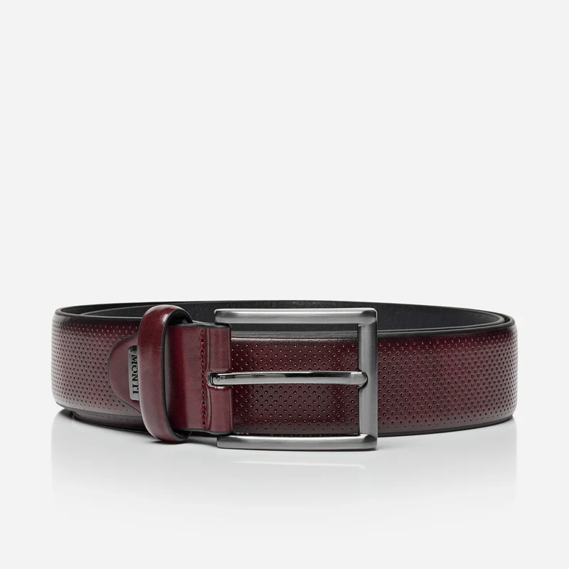 DUBLIN bordeaux uni – Herren-Anzuggürtel 3,5 cm