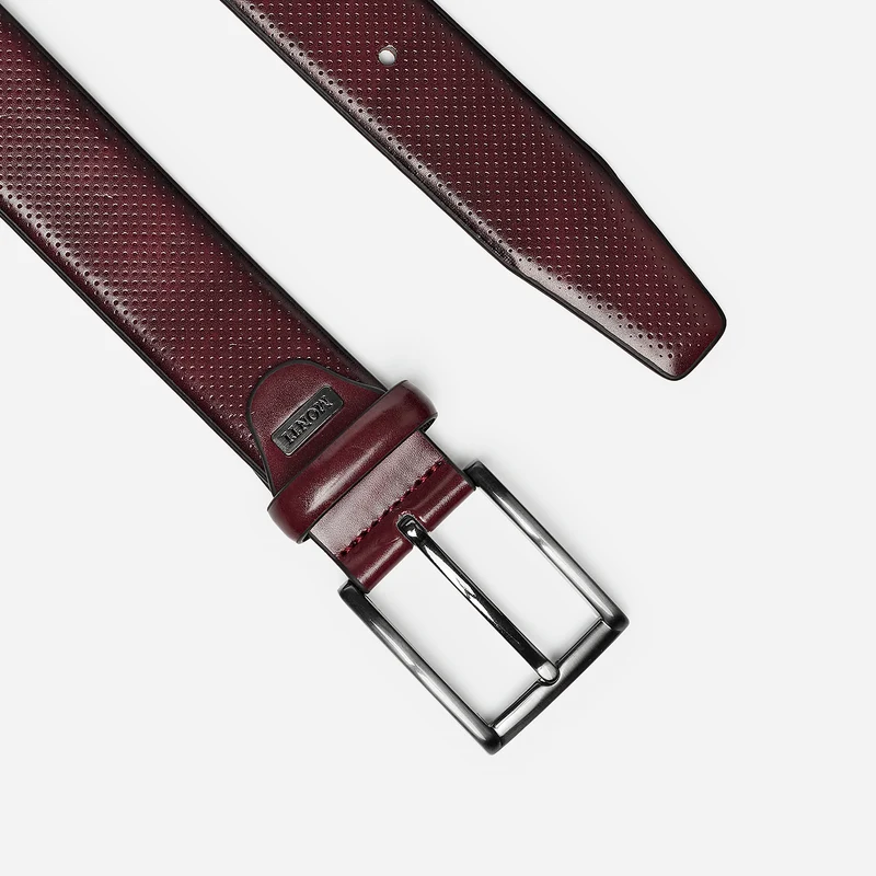 DUBLIN bordeaux uni – Herren-Anzuggürtel 3,5 cm